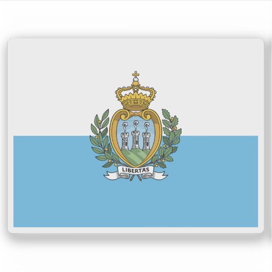 De vlag van San Marino Sticker (Voorkant)