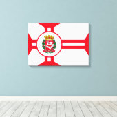 De vlag van São Paulo Canvas Afdruk (Insitu (Houten vloer))