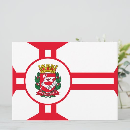 De vlag van São Paulo Kaart (Staand voorkant)