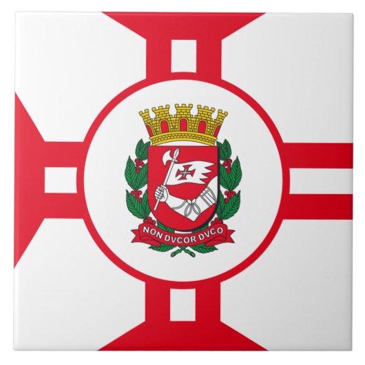 De vlag van São Paulo Tegeltje (Voorkant)