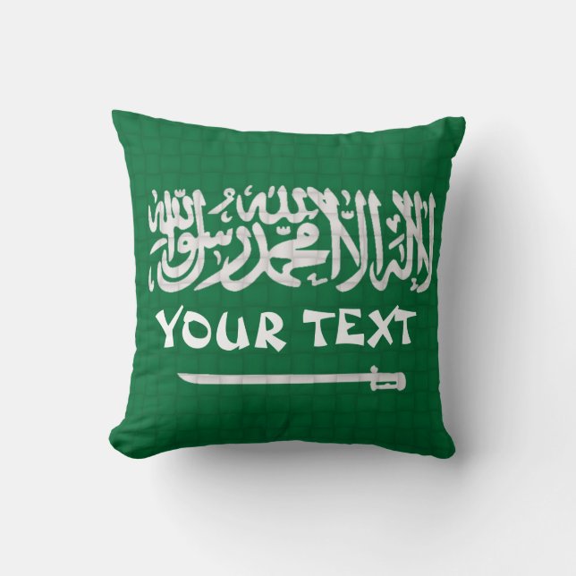 De vlag van Saudi-Arabië: Voeg tekst toe Kussen (Voorkant)
