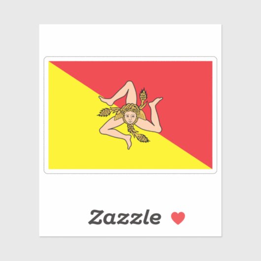 De vlag van Sicilië, Italië Sticker (Vel)