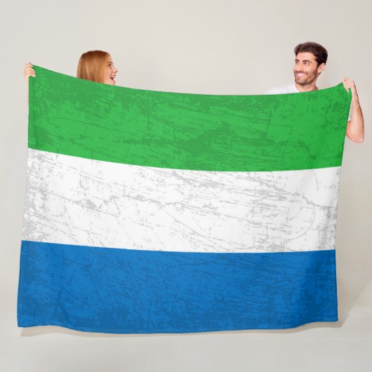 De vlag van Sierra Leone - Een wandtapijt van Sier Fleece Deken (In situ)