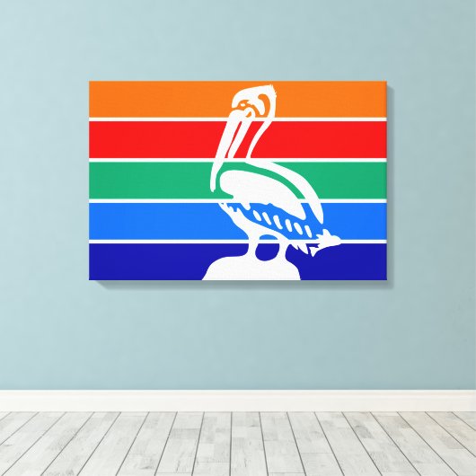 De vlag van Sint-Petersburg (Florida) Canvas Afdruk (Insitu (Houten vloer))