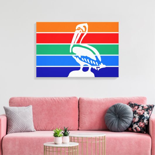 De vlag van Sint-Petersburg (Florida) Canvas Afdruk (Insitu (Woonkamer))
