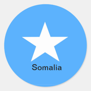 de vlag van Somalië, voorzien van een etiket, Ronde Sticker