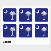 De vlag van South Carolina Palmetto Vierkante Sticker (Vel)