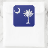 De vlag van South Carolina Palmetto Vierkante Sticker (Tas)