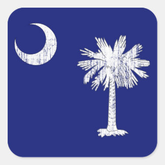 De vlag van South Carolina Palmetto Vierkante Sticker