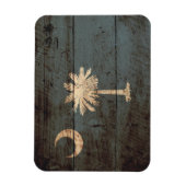 De vlag van South Carolina staat op oude houtnerf Magneet (Verticaal)