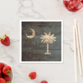 De vlag van South Carolina staat op oude houtnerf Servetten (Insitu)