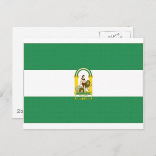 De vlag van Spanje Andalucia Briefkaart (Voorkant / Achterkant)
