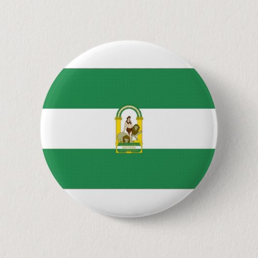 De vlag van Spanje Andalucia Ronde Button 5,7 Cm (Voorkant)