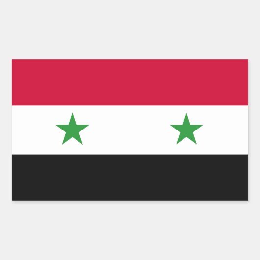 De vlag van Syrië Rechthoekige Sticker (Voorkant)