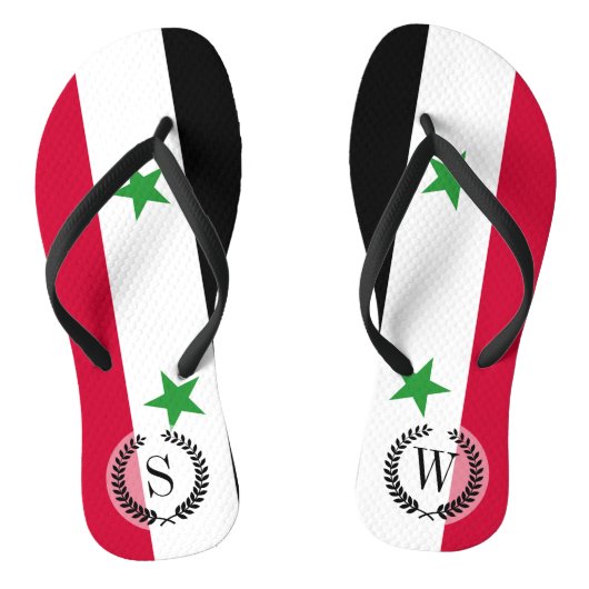 De vlag van Syrië Teenslippers (Voetbed)