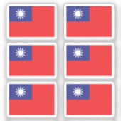 De vlag van Taiwan Collectie pack van 6 Sticker (Voorkant)