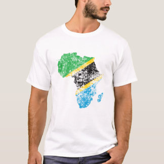 De vlag van Tanzania op het Afrikaanse continent T-shirt