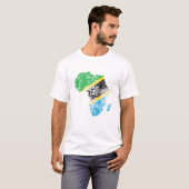 De vlag van Tanzania op het Afrikaanse continent T-shirt (Voorkant volledig)