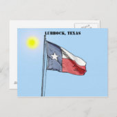 De Vlag van Texas, Lubbock, Texas Briefkaart (Voorkant / Achterkant)