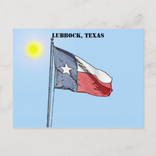 De Vlag van Texas, Lubbock, Texas Briefkaart