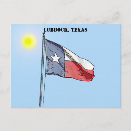 De Vlag van Texas, Lubbock, Texas Briefkaart (Voorkant)