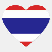 De vlag van Thailand Hart Sticker (Voorkant)