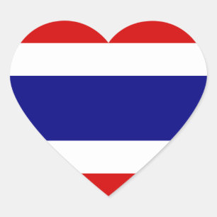 De vlag van Thailand Hart Sticker