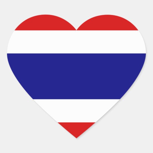 De vlag van Thailand Hart Sticker (Voorkant)