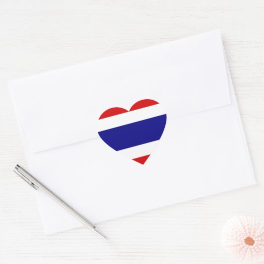 De vlag van Thailand Hart Sticker (Envelop)