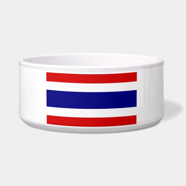 De vlag van Thailand Voerbakje (Voorkant)