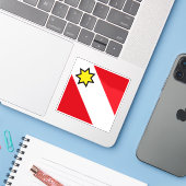 De vlag van Thun Sticker (Laptop met iPhone)