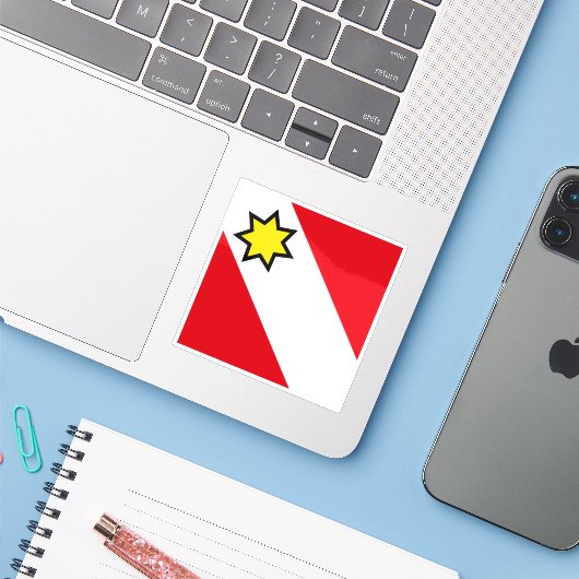 De vlag van Thun Sticker (Laptop met iPhone)