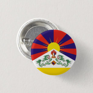 De vlag van Tibet en sneeuwballingen - de Himalaya Ronde Button 3,2 Cm