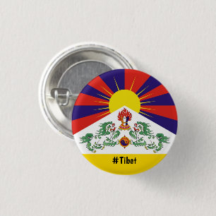 De vlag van Tibet en sneeuwballingen - de Himalaya Ronde Button 3,2 Cm