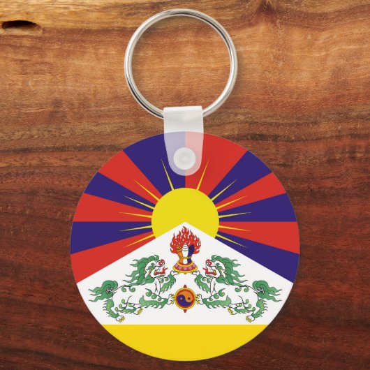 De vlag van Tibet en sneeuwballingen - de Himalaya Sleutelhanger (Voorkant)