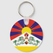 De vlag van Tibet en sneeuwballingen - de Himalaya Sleutelhanger (Achterkant)