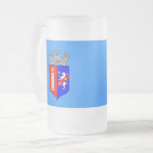 De vlag van Tirana, Albanië, Mok glazen bier (Voorkant links)