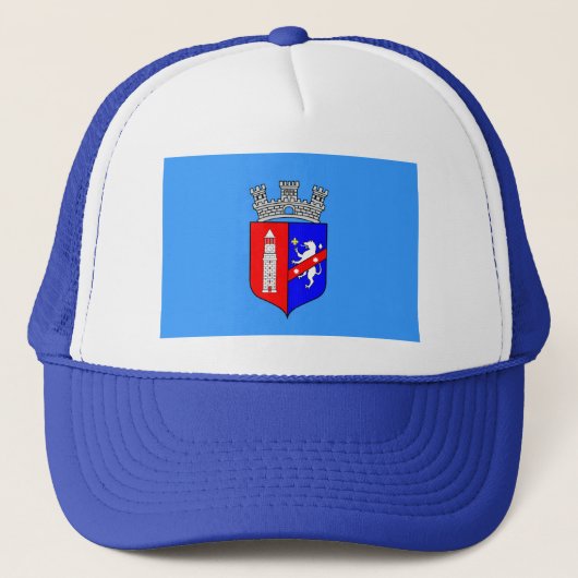 De vlag van Tirana, Albanië Trucker Hat Pet (Voorkant)