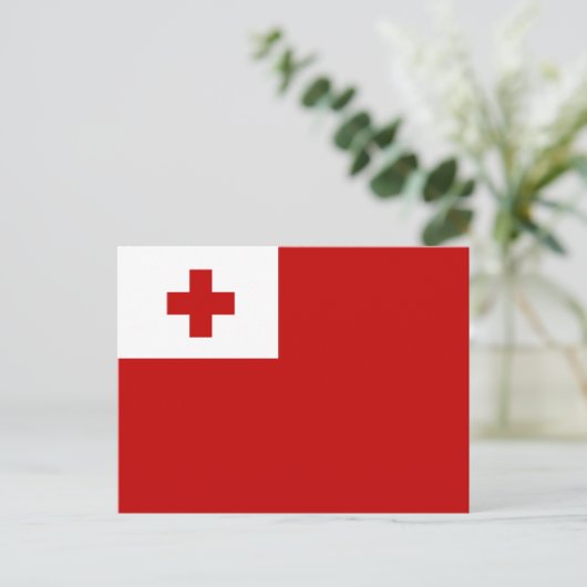 De vlag van Tonga Briefkaart (Staand voorkant)