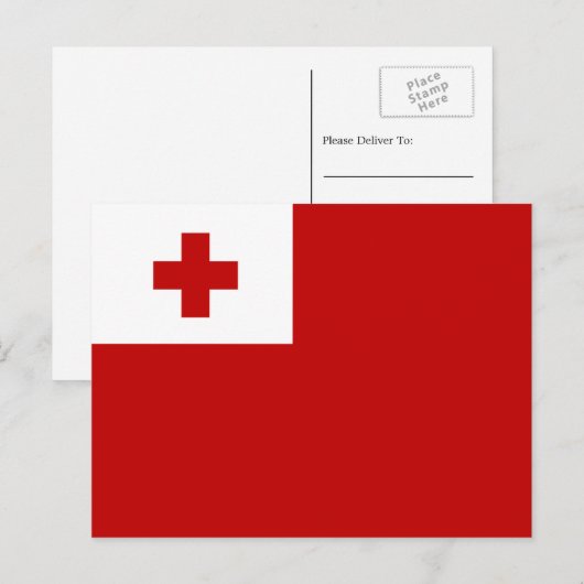 De vlag van Tonga Briefkaart (Voorkant / Achterkant)