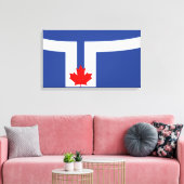De vlag van Toronto (Canada) Canvas Afdruk (Insitu (Woonkamer))