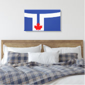 De vlag van Toronto (Canada) Canvas Afdruk (Insitu (Slaapkamer))