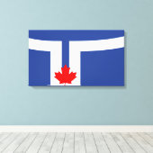 De vlag van Toronto (Canada) Canvas Afdruk (Insitu (Houten vloer))