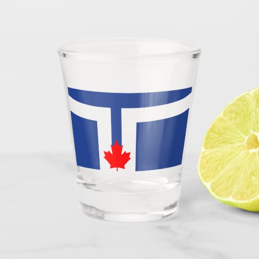 De vlag van Toronto (Canada) Shot Glas (Voorkant)