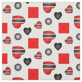 De vlag van Trinidad en Tobago Heart op wit Stof