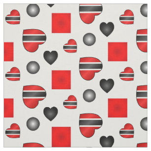 De vlag van Trinidad en Tobago Heart op wit Stof
