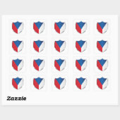 De vlag van Tsjechië Silver Shield Vierkante Sticker (Vel)