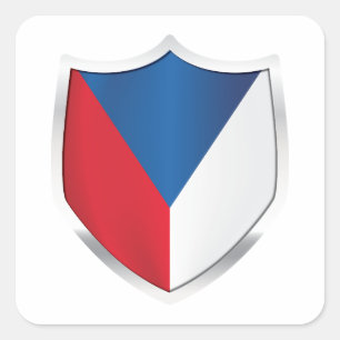 De vlag van Tsjechië Silver Shield Vierkante Sticker