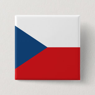 De vlag van Tsjechië Vierkante Button 5,1 Cm