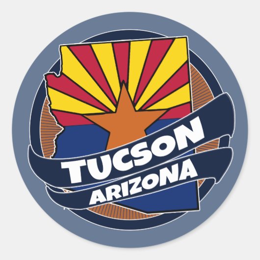 De vlag van Tucson Arizona barstte om stickers (Voorkant)